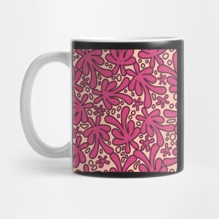 Modern abstract Matisse inspired design in beautiful dusky pink and burgundy on a cream background Mug